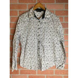 Aura from the Women at Wrangler Button Up Shirt Long Sleeve White Black Size XL